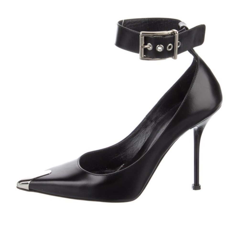 Alexander McQueen Women's Punk Ankle Strap Pump in Black/Silver